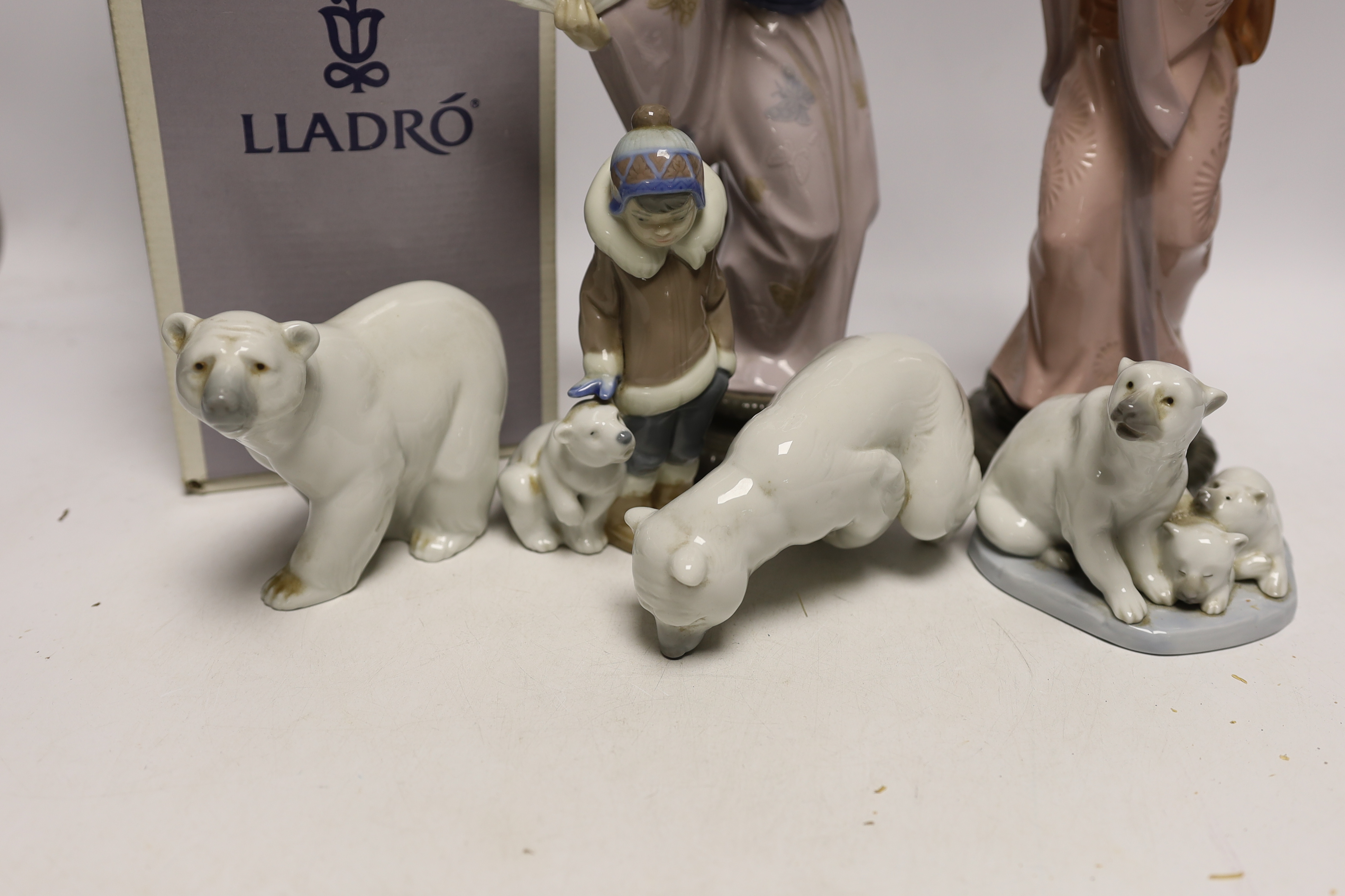 Seven Lladro figures